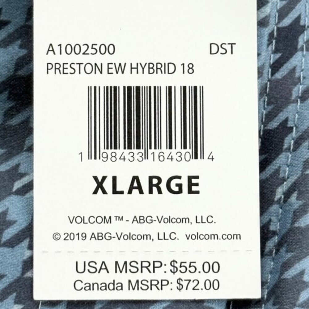 Volcom Men's Preston Houndstooth Blue Hybrid Shorts Size XL Drawstring Waist NWT - Picture 5 of 11